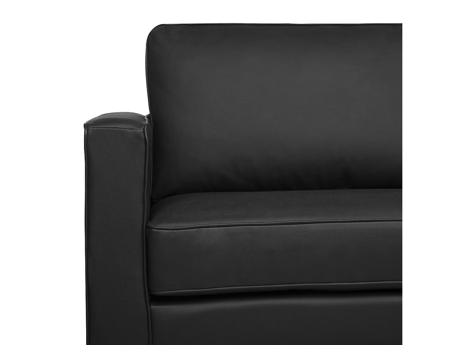 Conjunto de sala de estar SAVALEN Piel Negro 4 plazas