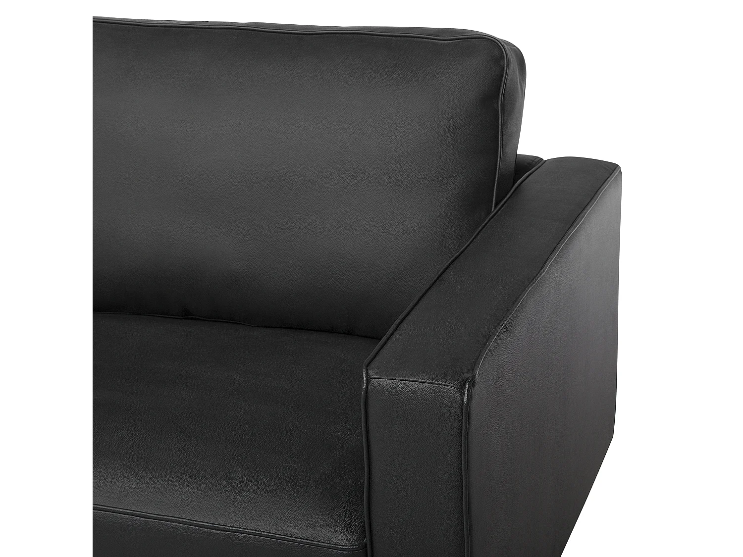 Conjunto de sala de estar SAVALEN Piel Negro 4 plazas