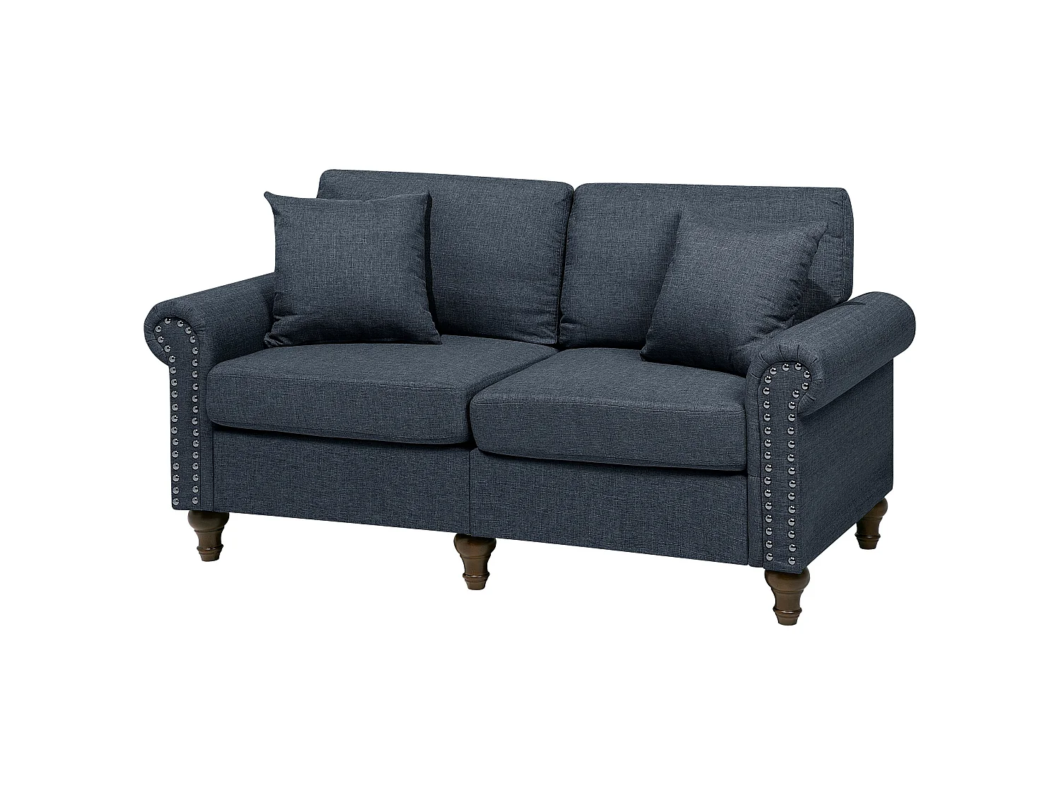 Ensemble de canapés 2 + 3 places en tissu gris foncé OTRA II