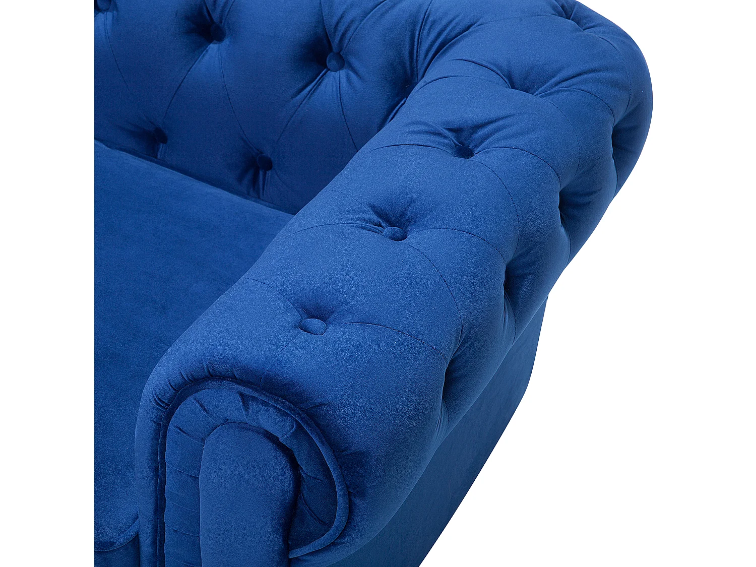 Ensemble de salon 4 places CHESTERFIELD Velours Bleu marine
