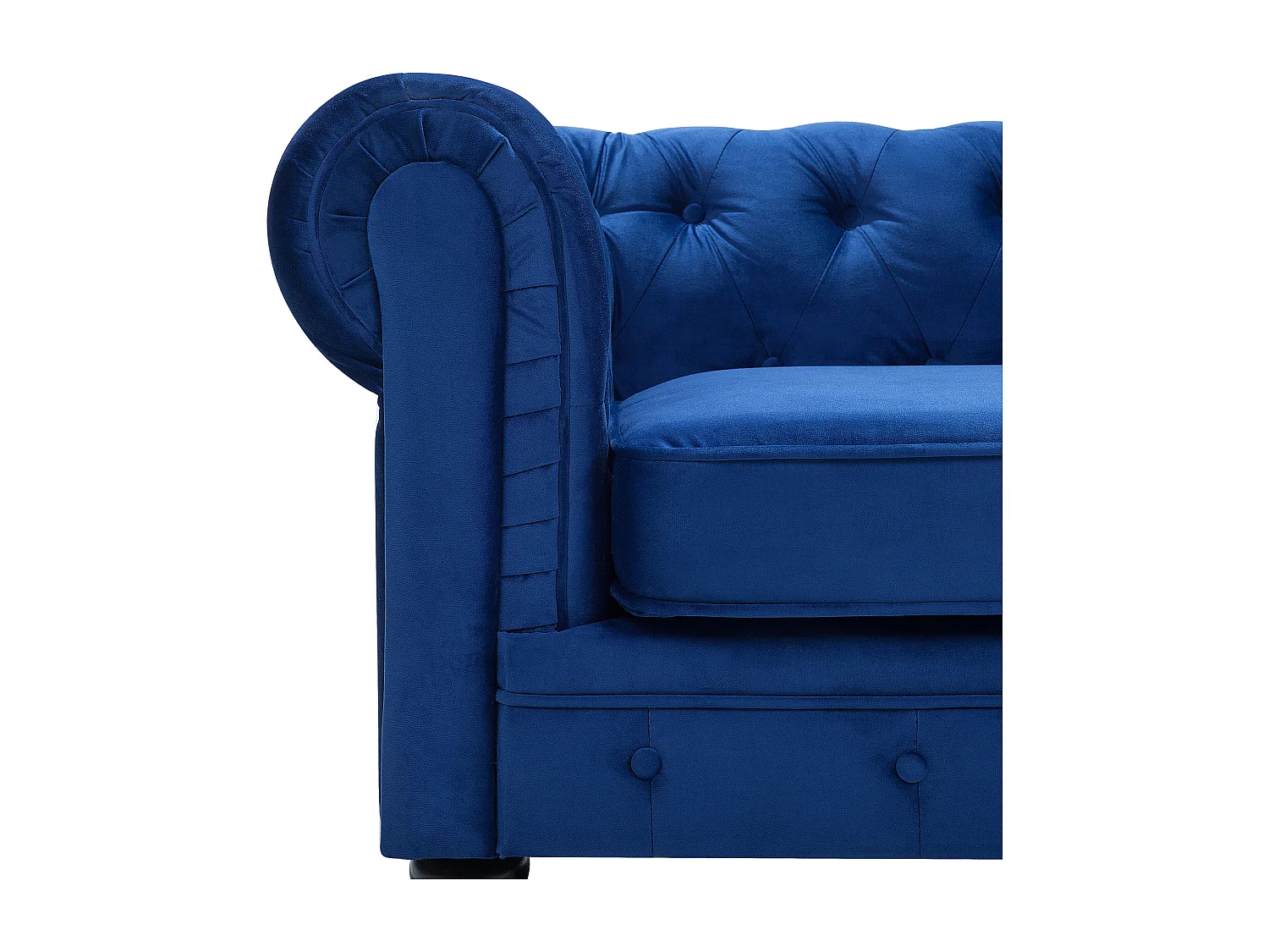 Ensemble de salon 4 places CHESTERFIELD Velours Bleu marine