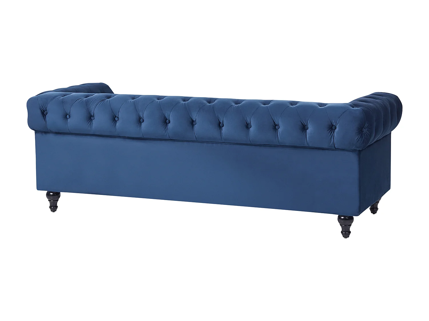 Ensemble de salon CHESTERFIELD Velours Bleu marine 4 places