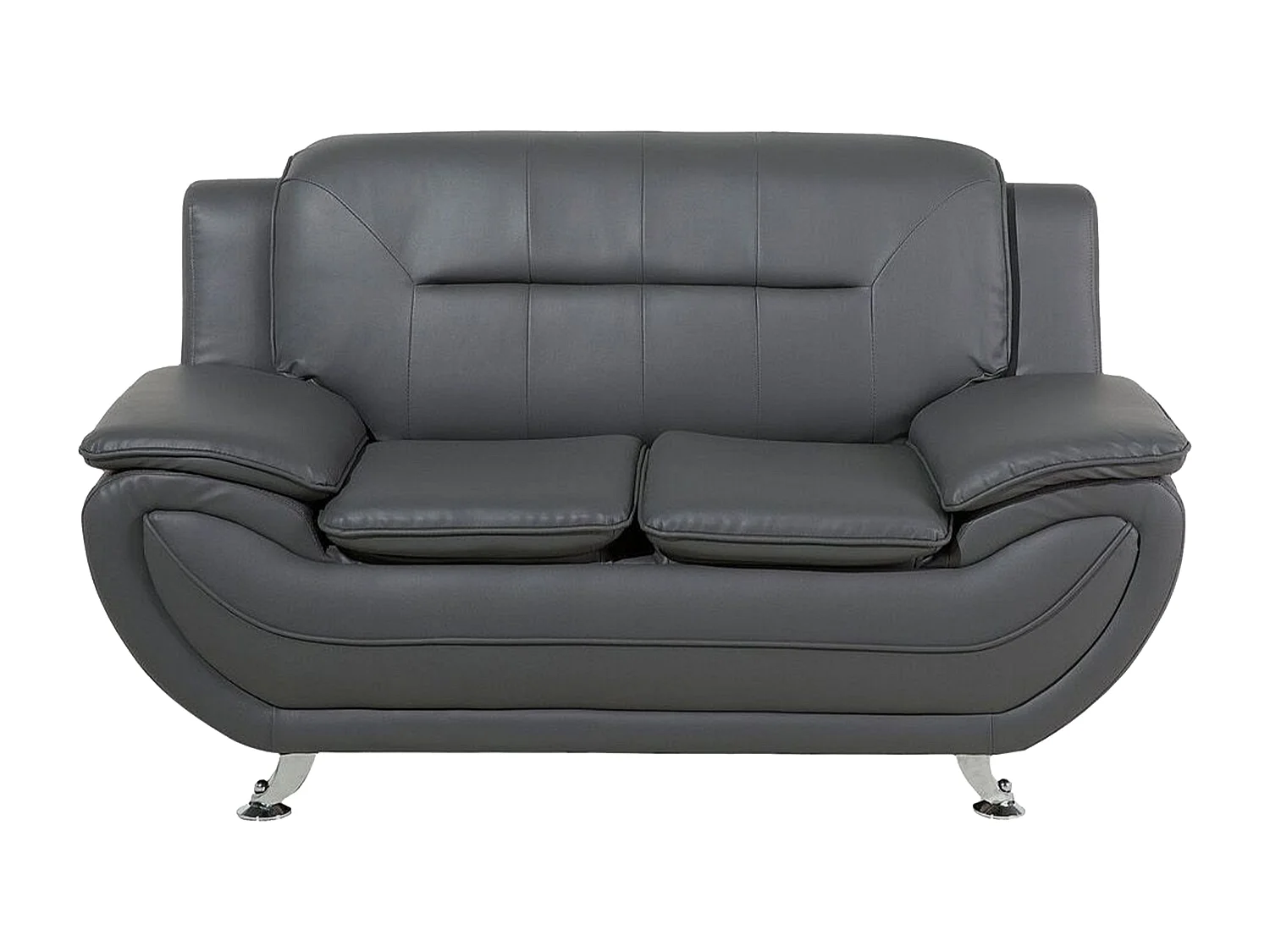 Ensemble de salon 6 places LEIRA Cuir PU Gris