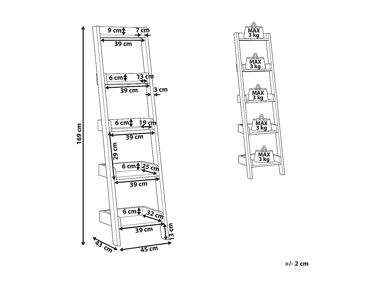 Libreria a 5 ripiani MOBILE DUO 169 cm Marrone scuro