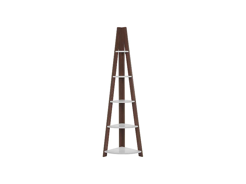 Eckregal mit 5 Ebenen MOBILE SOLO 175 cm Braun / Weiss