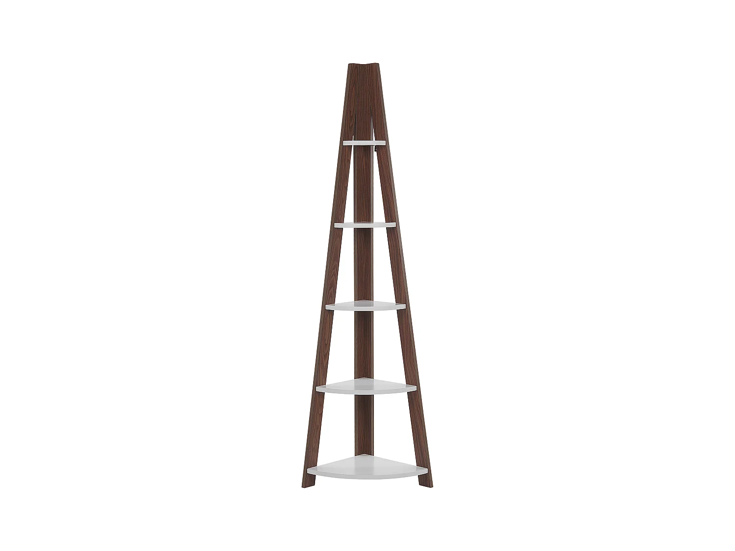 Bibliothèque d'angle à 5 étages MOBILE SOLO 175 cm Marron/blanc