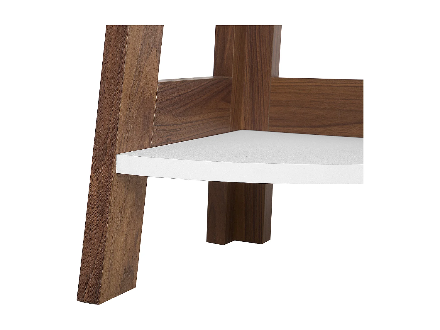 Bibliothèque d\'angle à 5 étages MOBILE SOLO 175 cm Marron/blanc