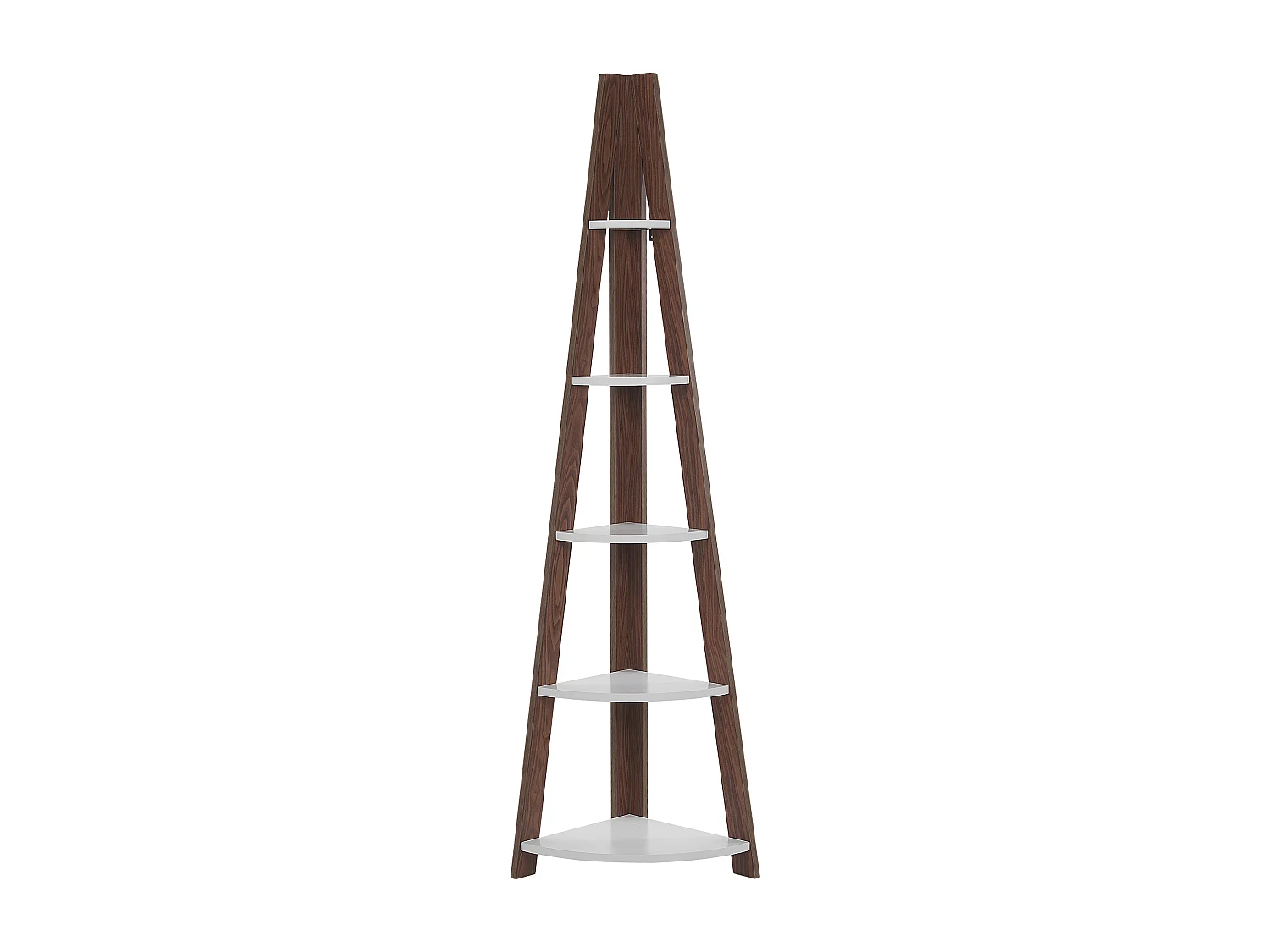 Bibliothèque d'angle à 5 étages MOBILE SOLO 175 cm Marron/blanc