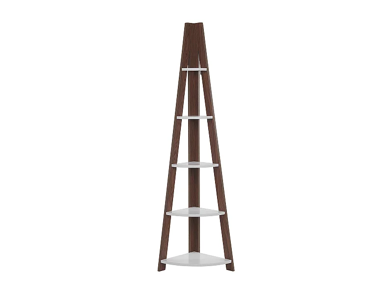 Bibliothèque d'angle à 5 étages MOBILE SOLO 175 cm Marron/blanc