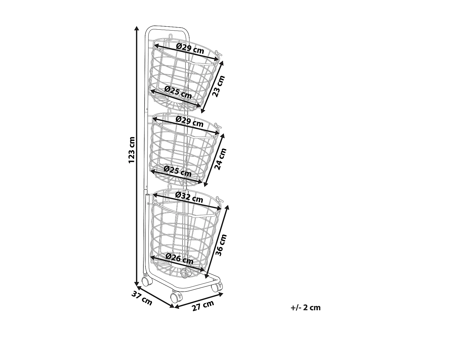 Support de panier AYAPAL avec roues Métal Blanc