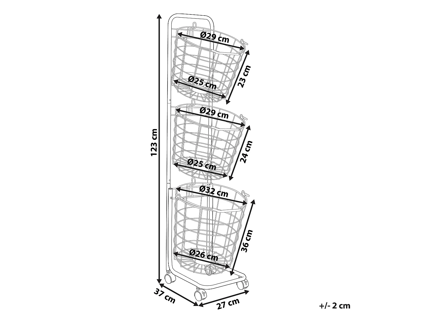 Basket Stand AYAPAL with Wheels Metal White