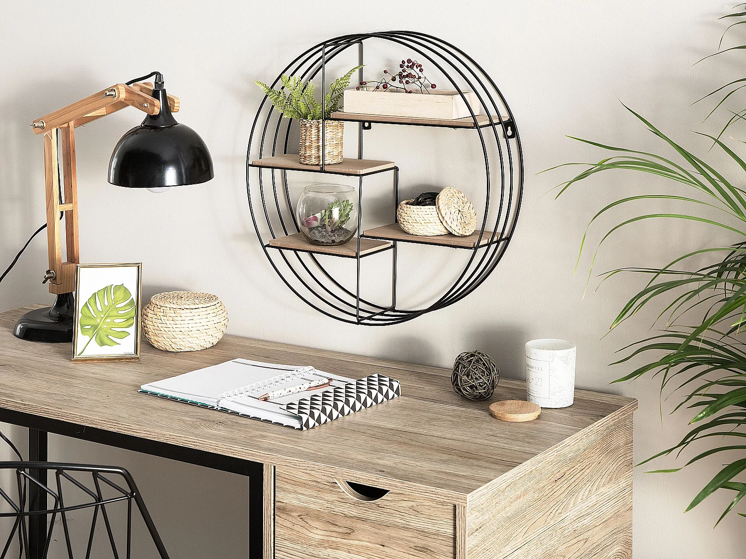 Étagère murale SANDIA Métal Noir