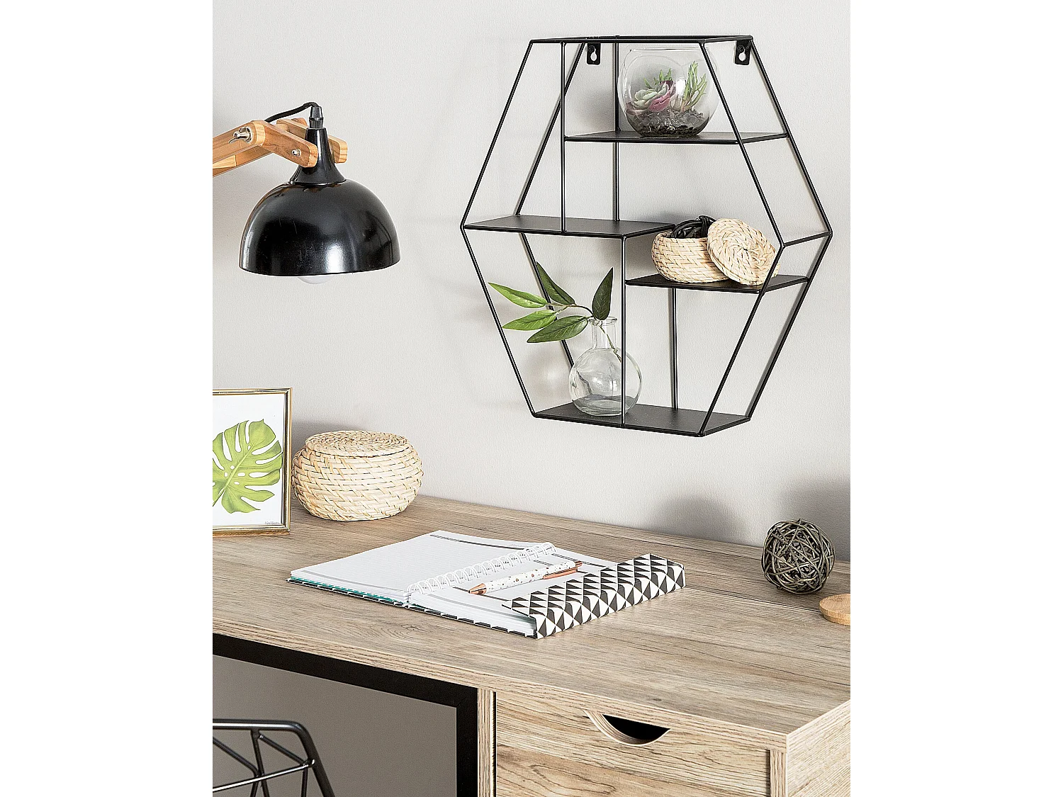 Wandplank TIGARD Metaal Zwart