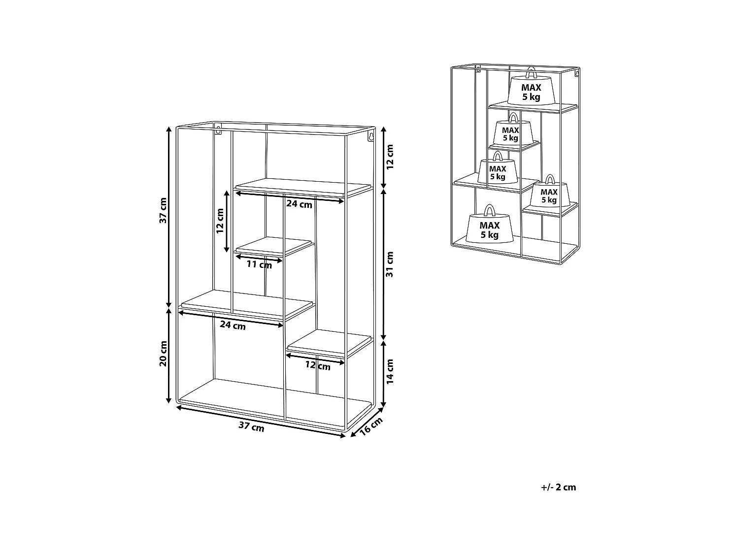 Étagère murale LAUREL Noir
