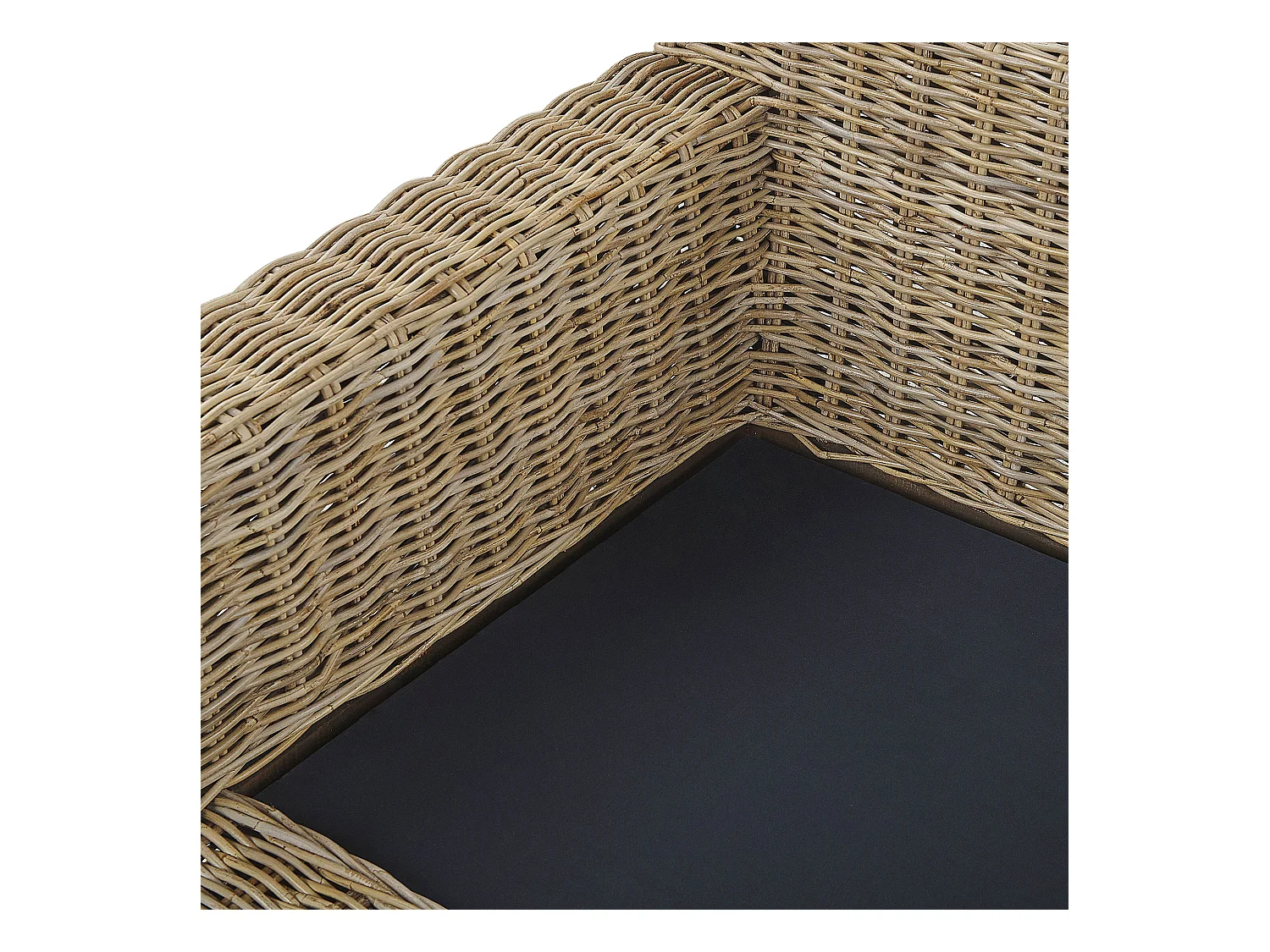 Klassisches Gartensofa hellbraun mit Auflagen in Cremeweiß Rattan 2-Sitzer Ardea