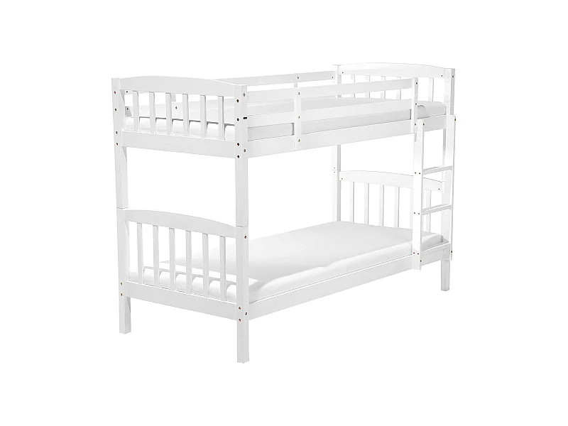 Lit superposé Bois de pin REVIN 90 x 200 cm Blanc