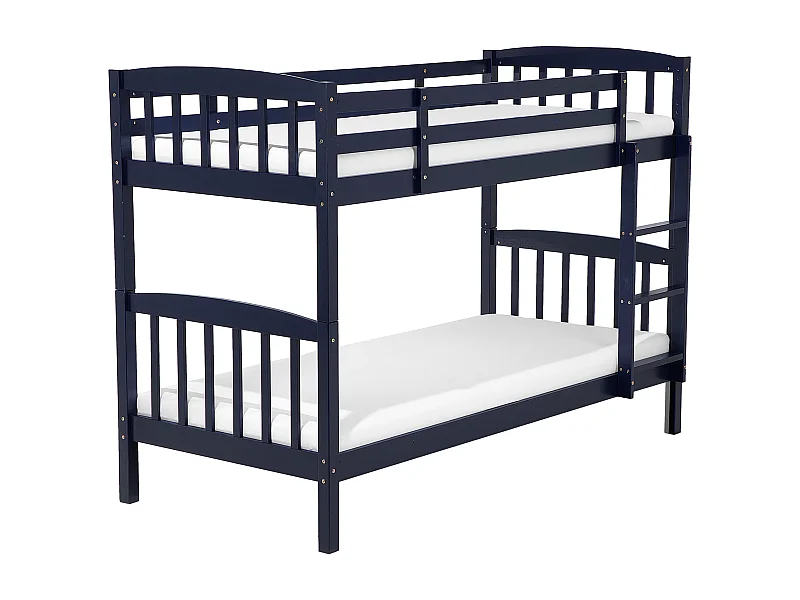Lit superposé Bois de pin REVIN 90 x 200 cm Bleu marine