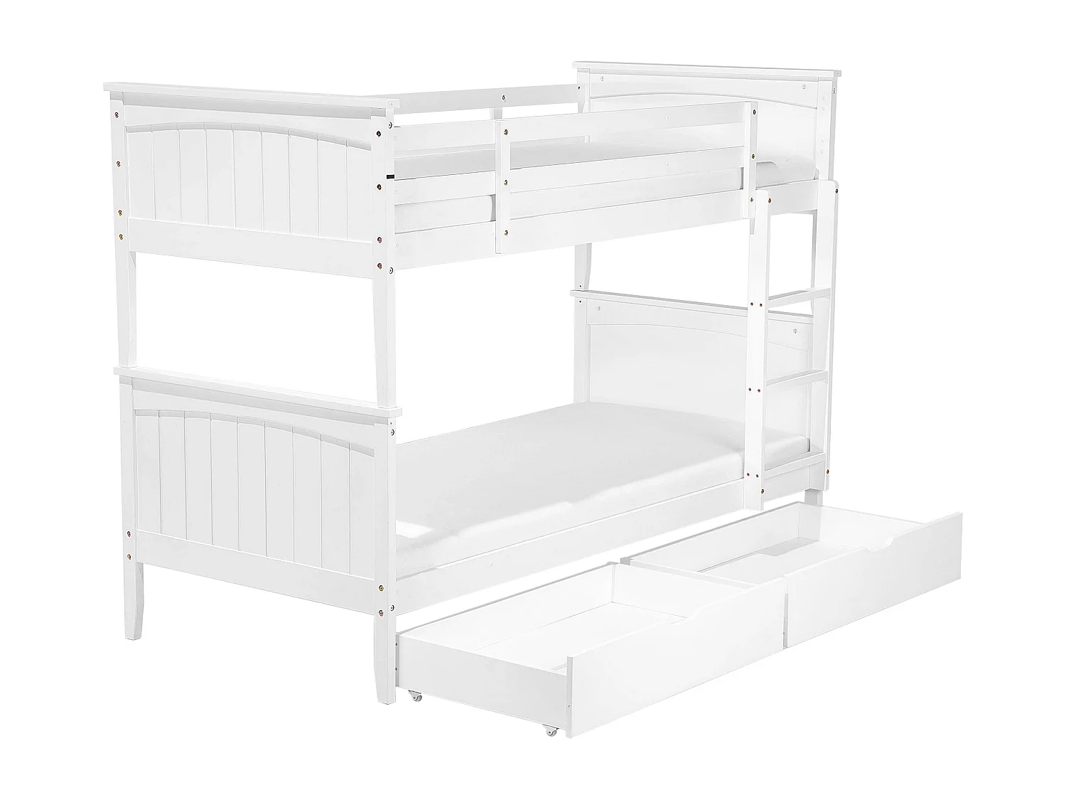 Lit superposé Bois de pin ALBON 90 x 200 cm Blanc