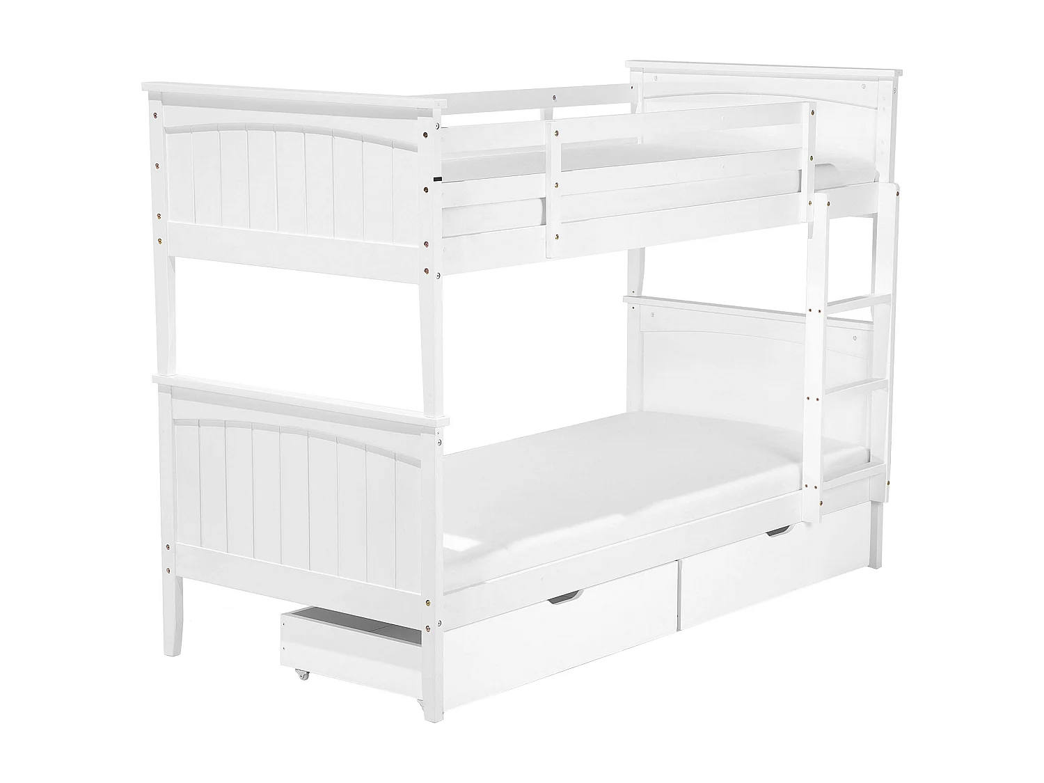 Lit superposé Bois de pin ALBON 90 x 200 cm Blanc