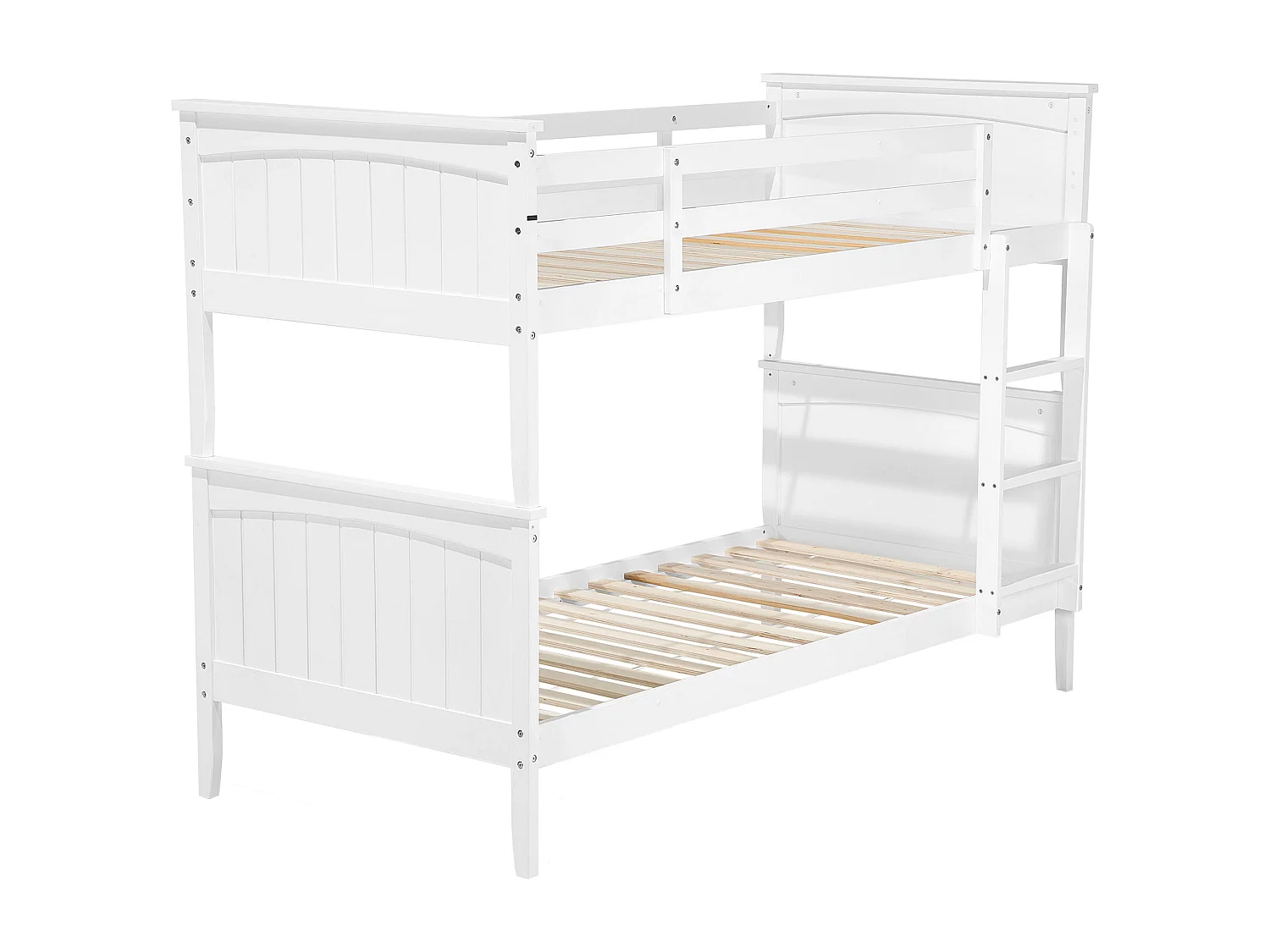 Lit superposé Bois de pin ALBON 90 x 200 cm Blanc