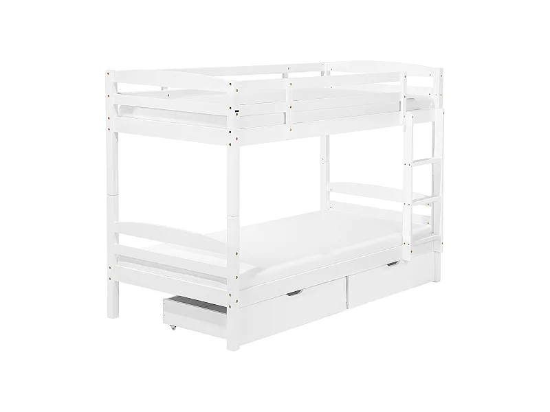 Lit superposé Bois de pin REGAT 90 x 200 cm Blanc
