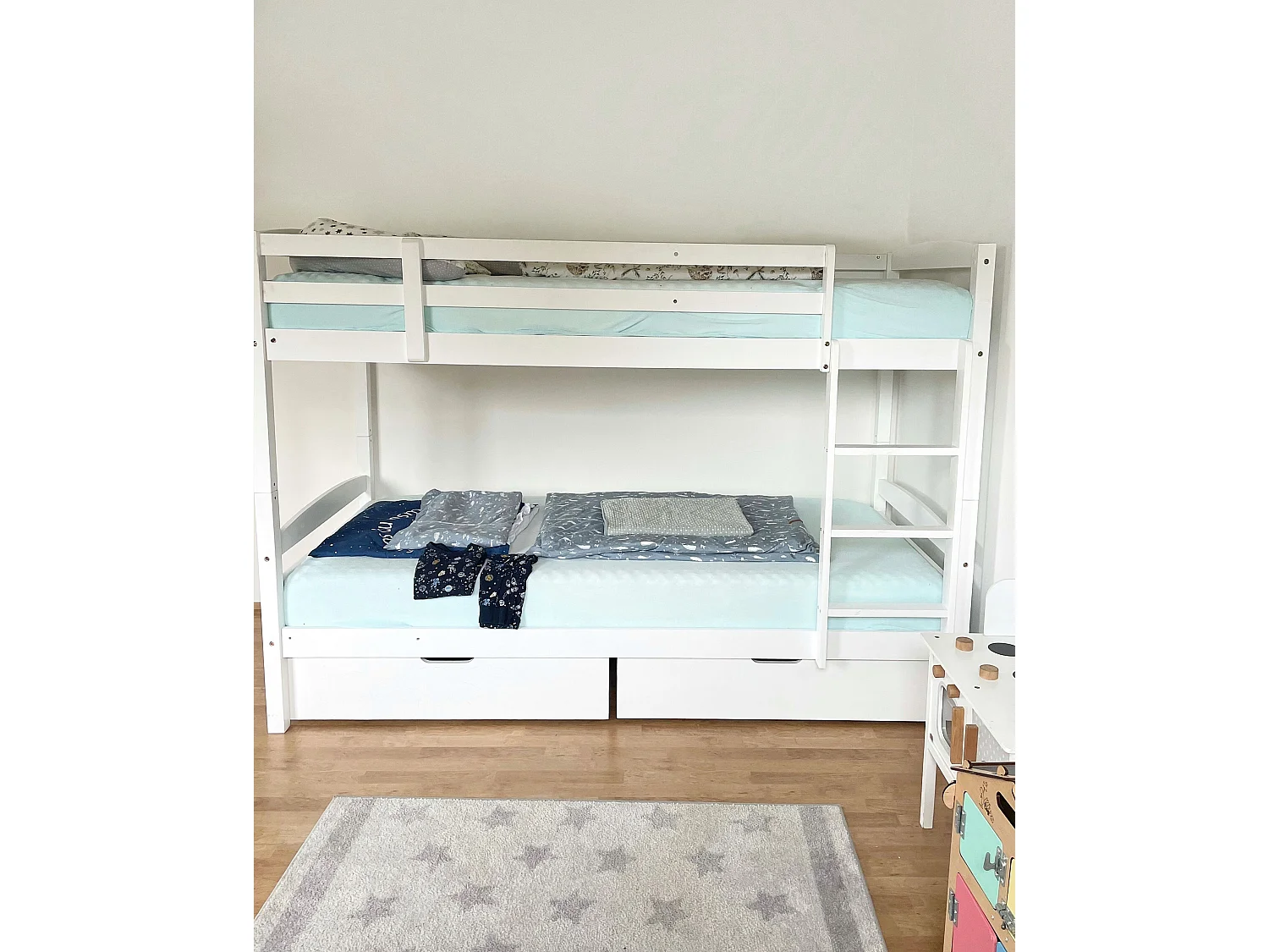 Lit superposé Bois de pin REGAT 90 x 200 cm Blanc