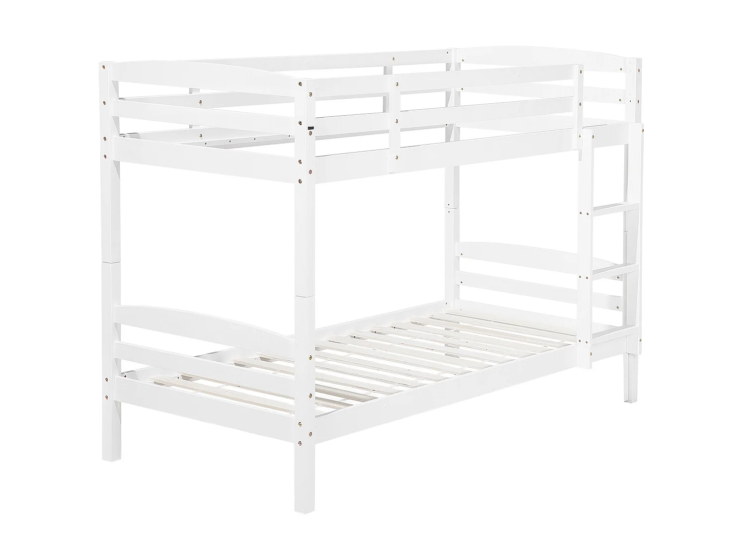 Hochbett mit Schubladen Kiefernholz REGAT 90 x 200 cm Weiss