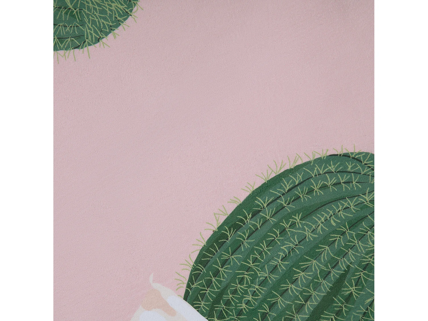 Tapis rose rond motif cactus ⌀ 120 cm ELDIVAN