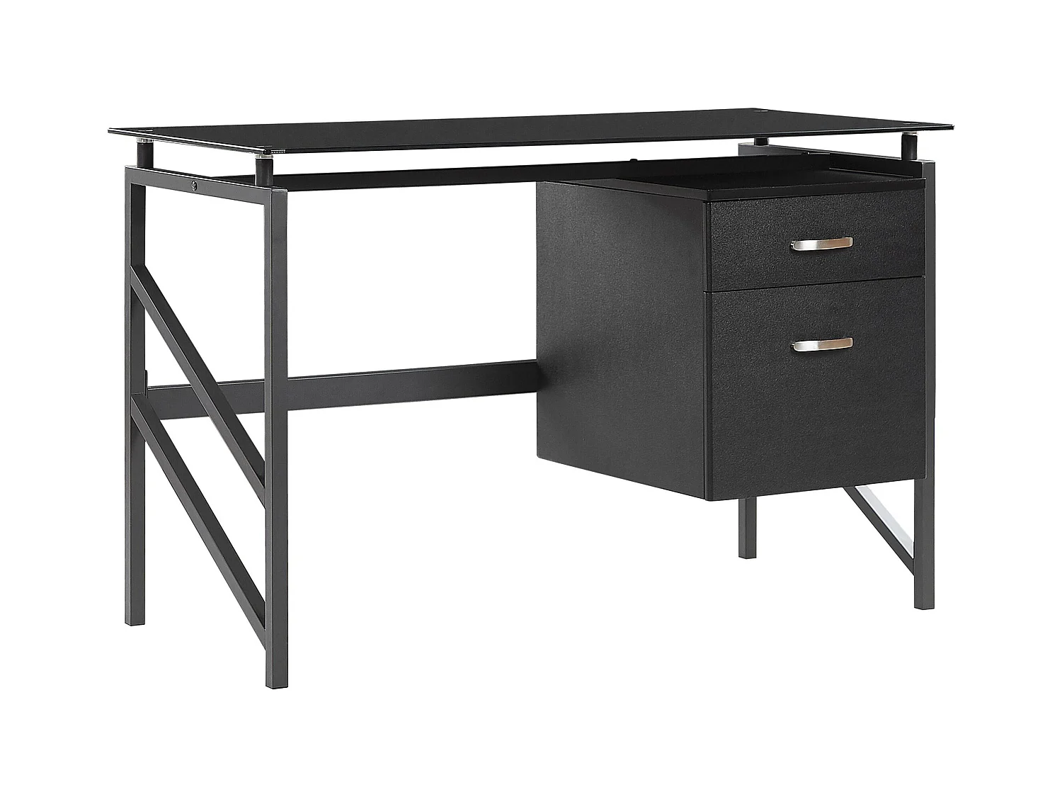 Table de bureau MORITON Noir 117 cm 57 cm avec rangement