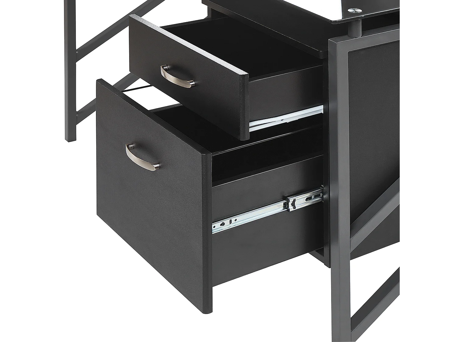 Table de bureau MORITON Noir 117 cm 57 cm avec rangement
