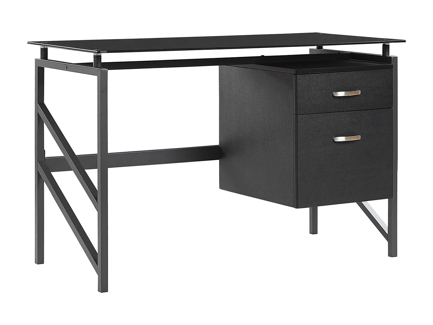 Bureau MORITON Zwart 117 cm 57 cm met opbergruimte
