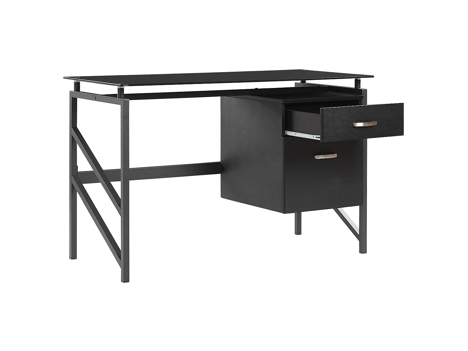 Home Office Desk MORITON Black 117 cm 57 cm with Storage