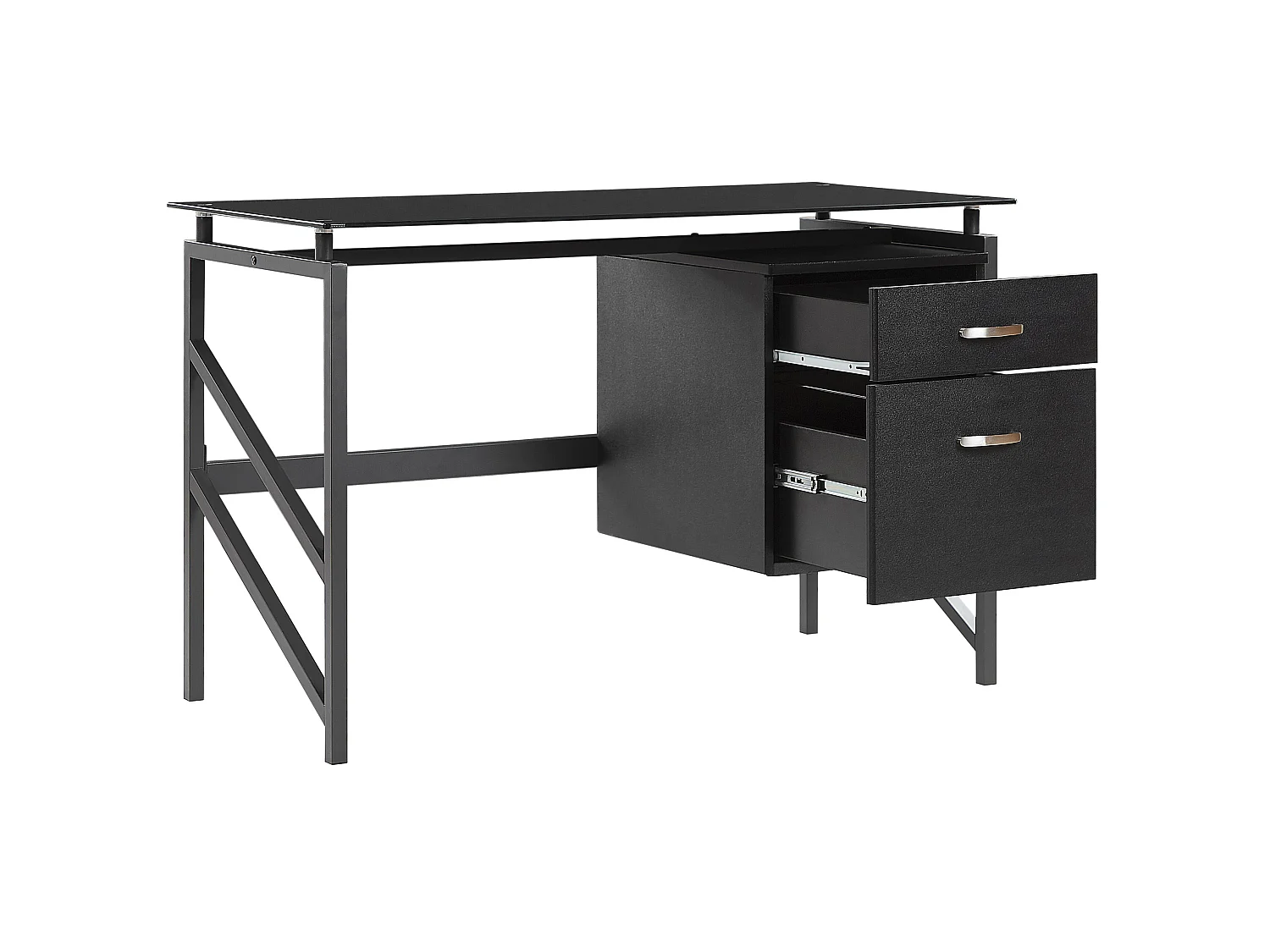 Home Office Desk MORITON Black 117 cm 57 cm with Storage
