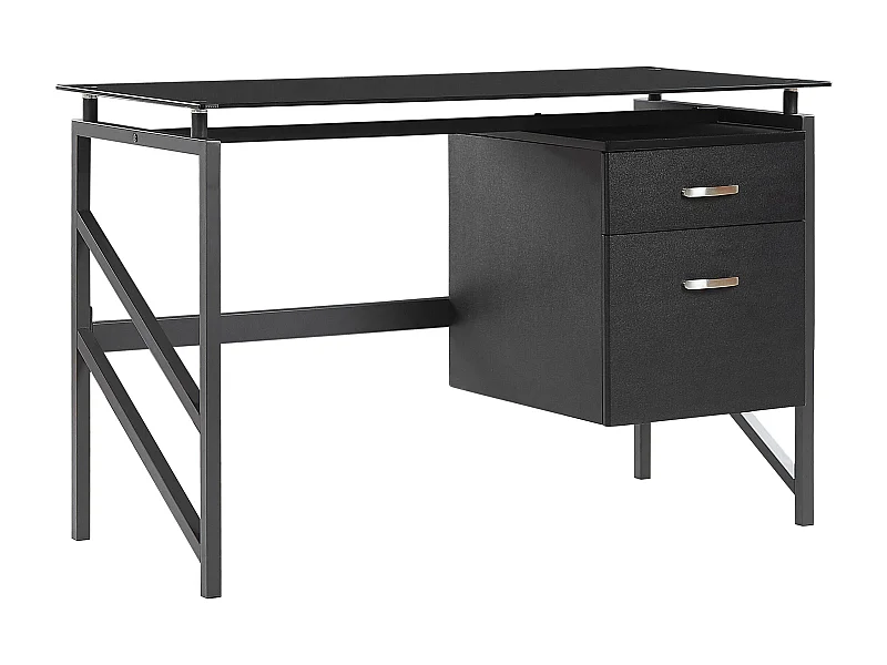 Table de bureau MORITON Noir 117 cm 57 cm avec rangement