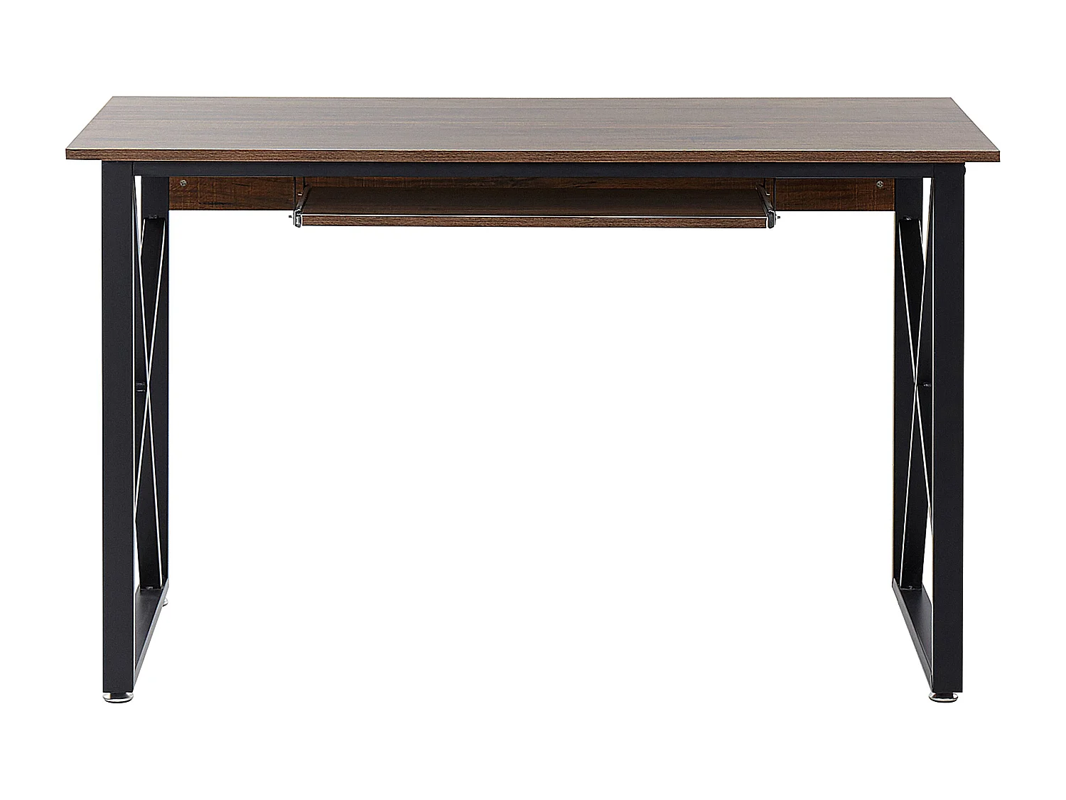 Industrieller Schreibtisch Schwarz / Dunkler Holzfarbton Holzoptik Darby