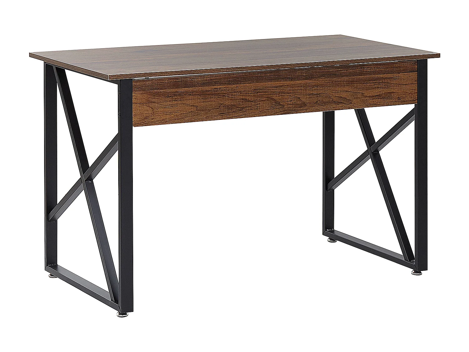 Industrieller Schreibtisch Schwarz / Dunkler Holzfarbton Holzoptik Darby