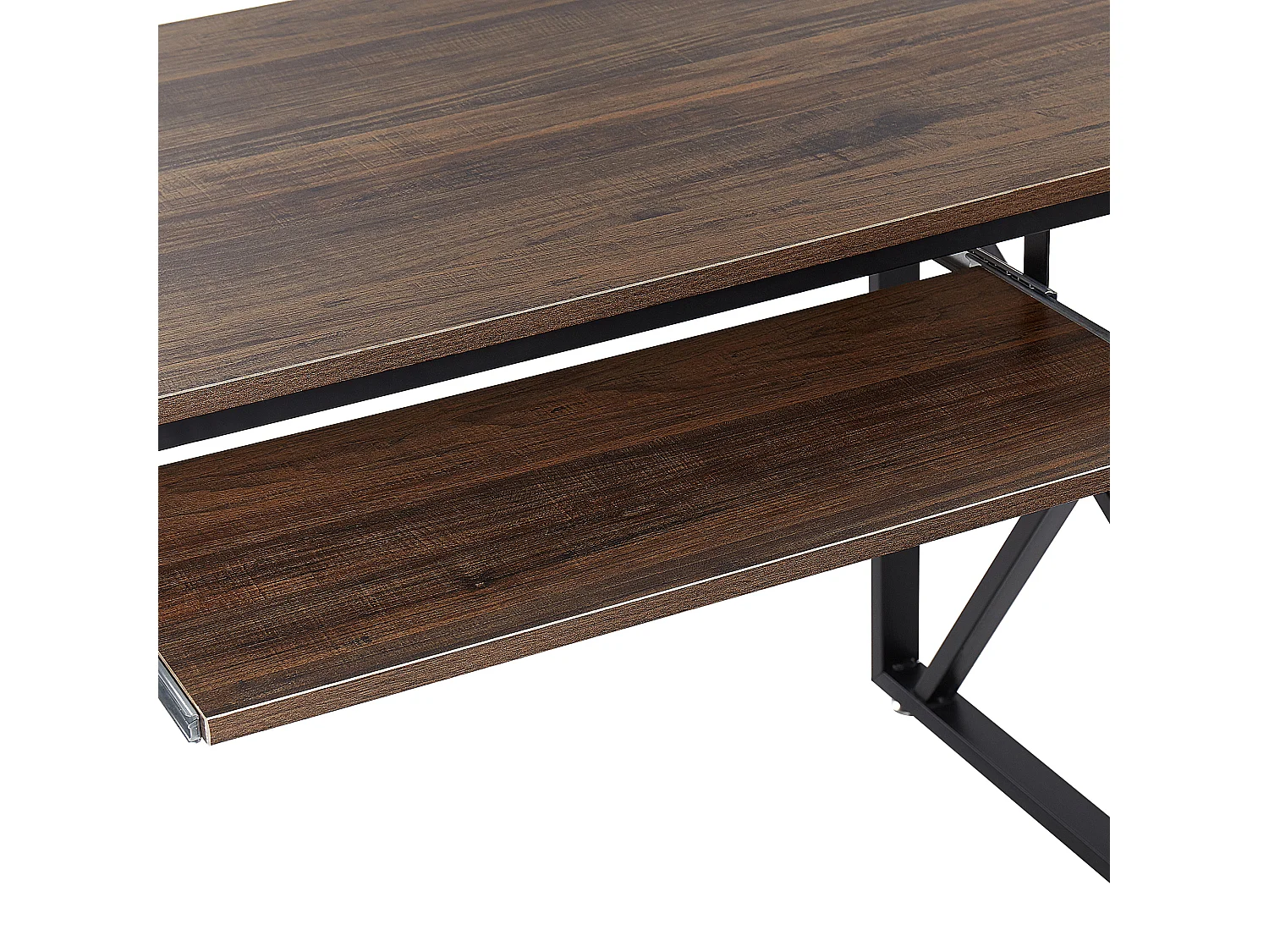 Industrieller Schreibtisch Schwarz / Dunkler Holzfarbton Holzoptik Darby