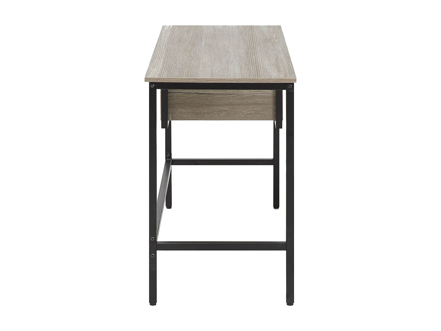 Schreibtisch hellbraun mit 2 Schubladen 120 x 48 cm Metallgestell schwarz Grant