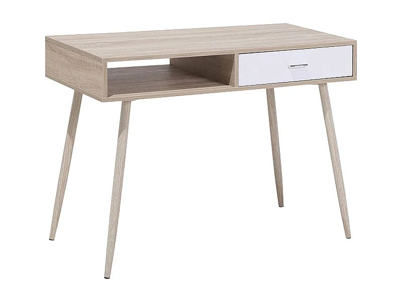 Schreibtisch DEORA Hellbraun 100 cm 48 cm mit Stauraum