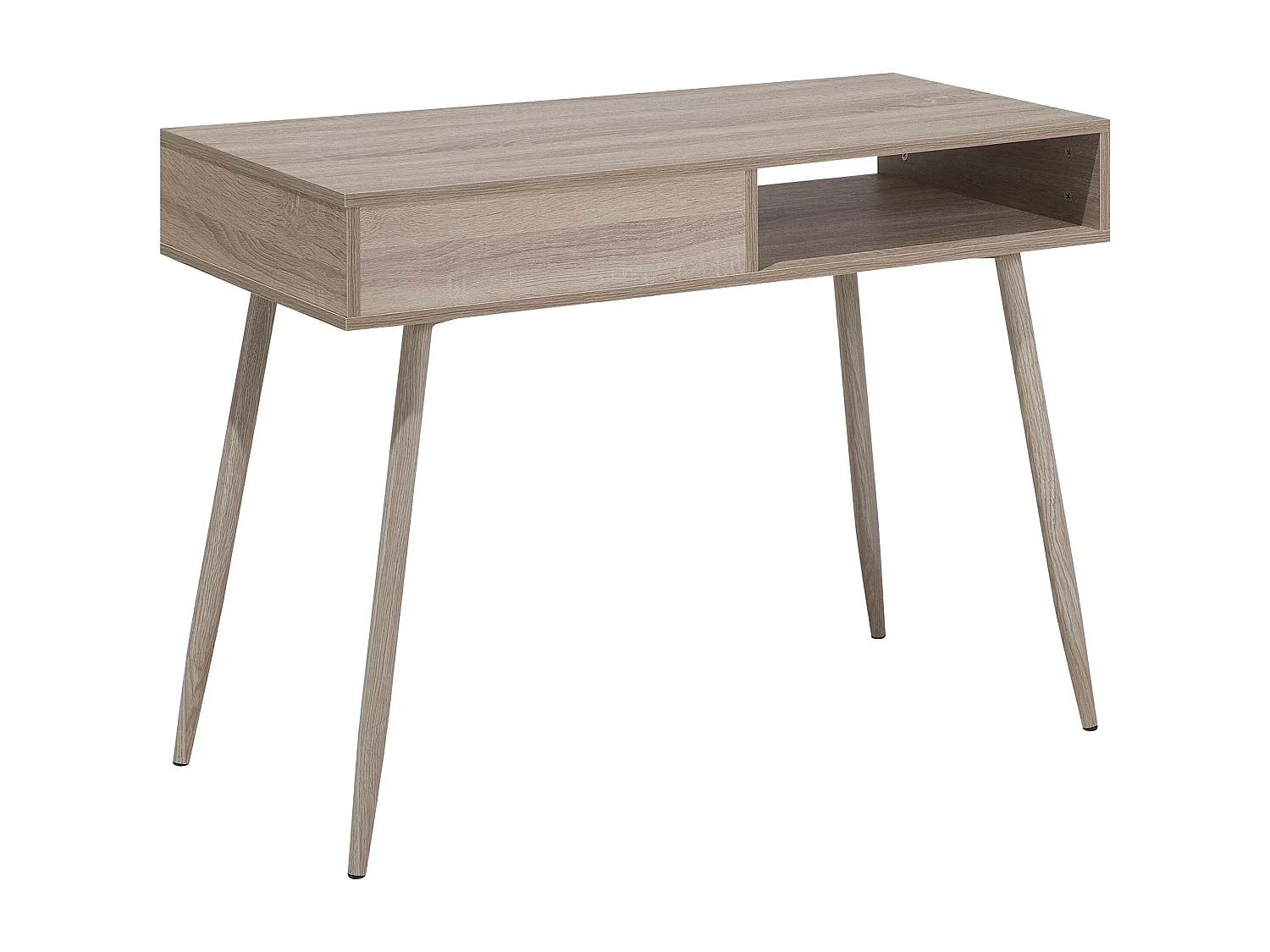 Schreibtisch DEORA Hellbraun 100 cm 48 cm mit Stauraum