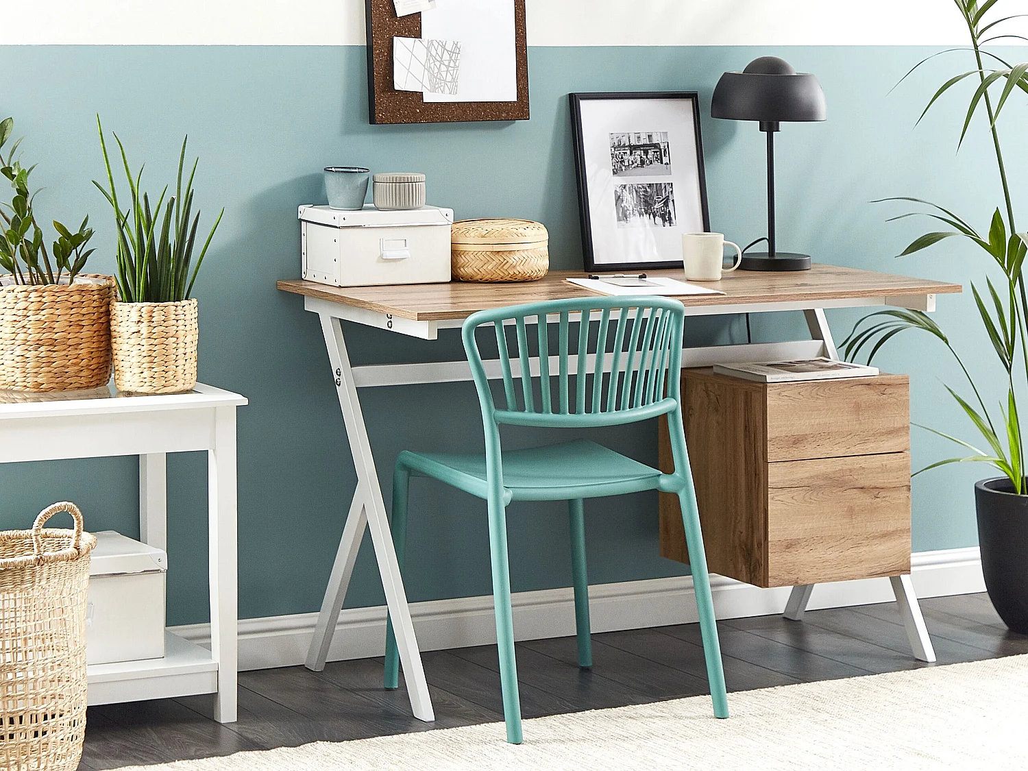 Table de bureau ASHLAND Marron clair 120 cm 60 cm avec rangement