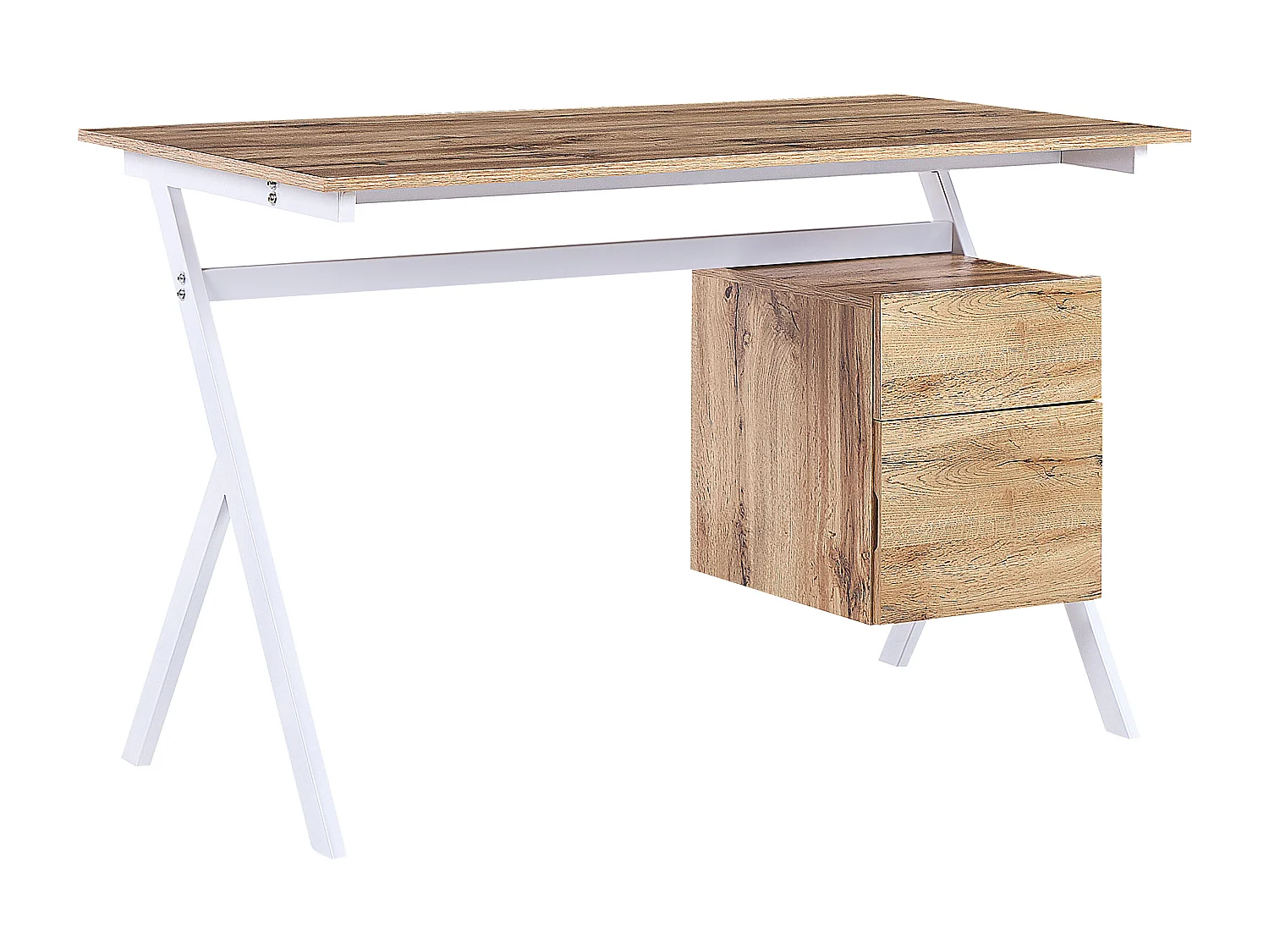 Table de bureau ASHLAND Marron clair 120 cm 60 cm avec rangement