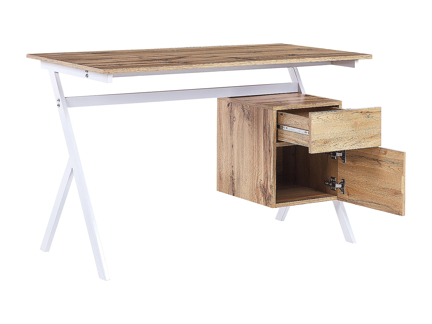 Table de bureau ASHLAND Marron clair 120 cm 60 cm avec rangement