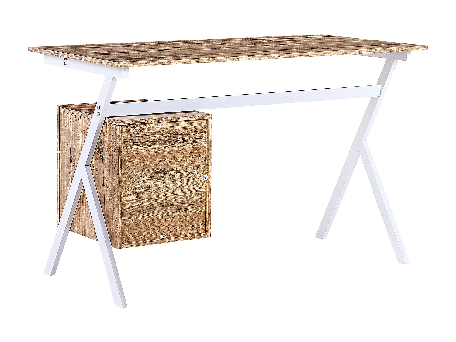 Table de bureau ASHLAND Marron clair 120 cm 60 cm avec rangement