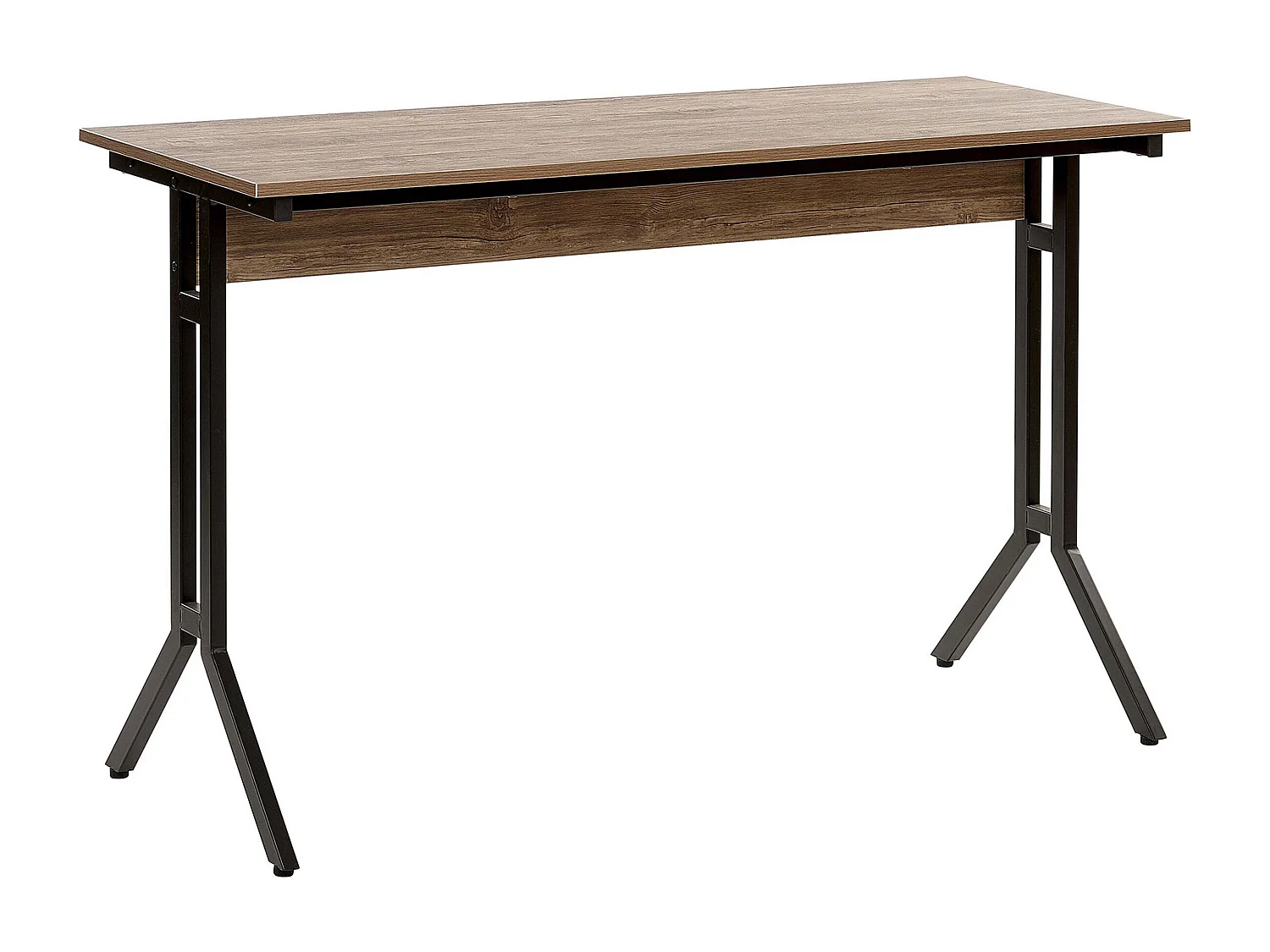 Schreibtisch dunkler Holzfarbton Stahlgestell 120x48 cm industrie Look Creek