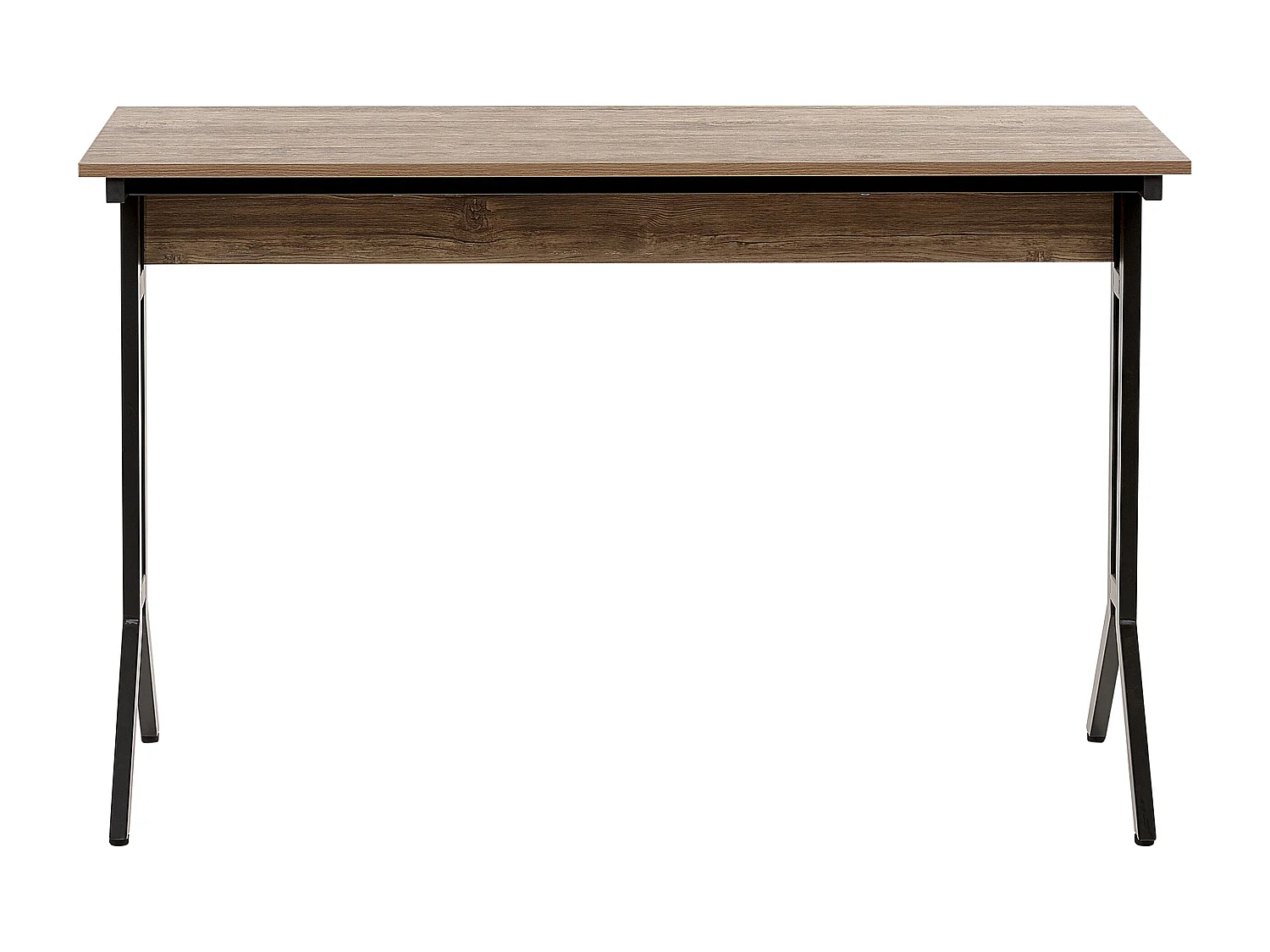 Schreibtisch dunkler Holzfarbton Stahlgestell 120x48 cm industrie Look Creek