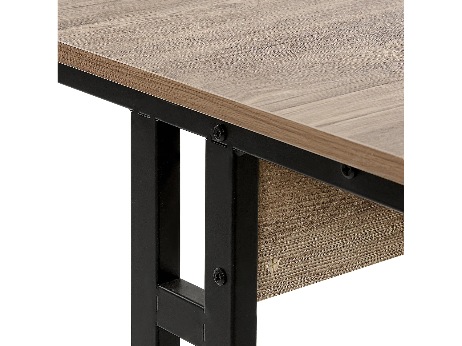 Schreibtisch dunkler Holzfarbton Stahlgestell 120x48 cm industrie Look Creek