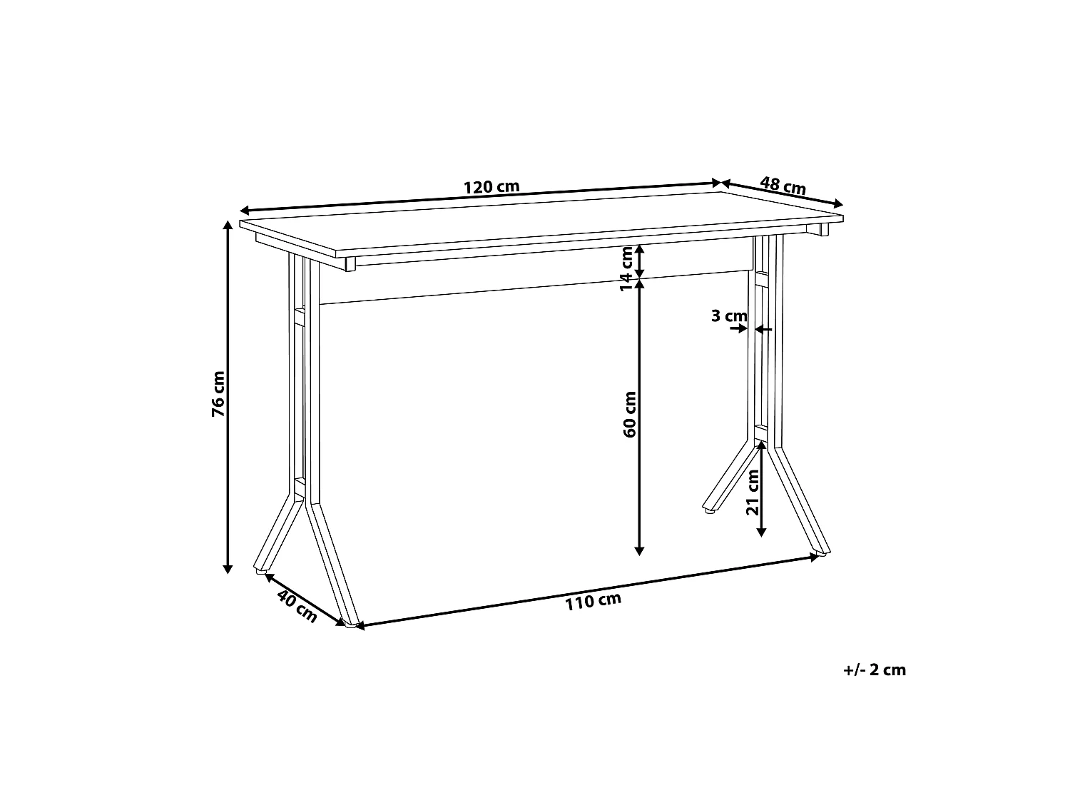 Schreibtisch CREEK Dunkelbraun 120 cm 48 cm