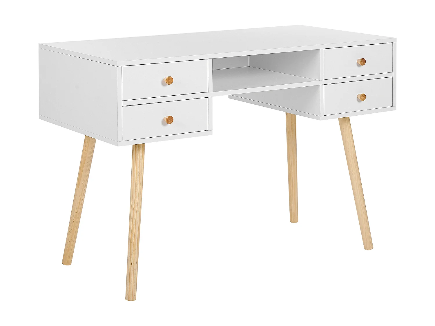 Secretária LEVIN Branco 110 cm 55 cm com arrumação