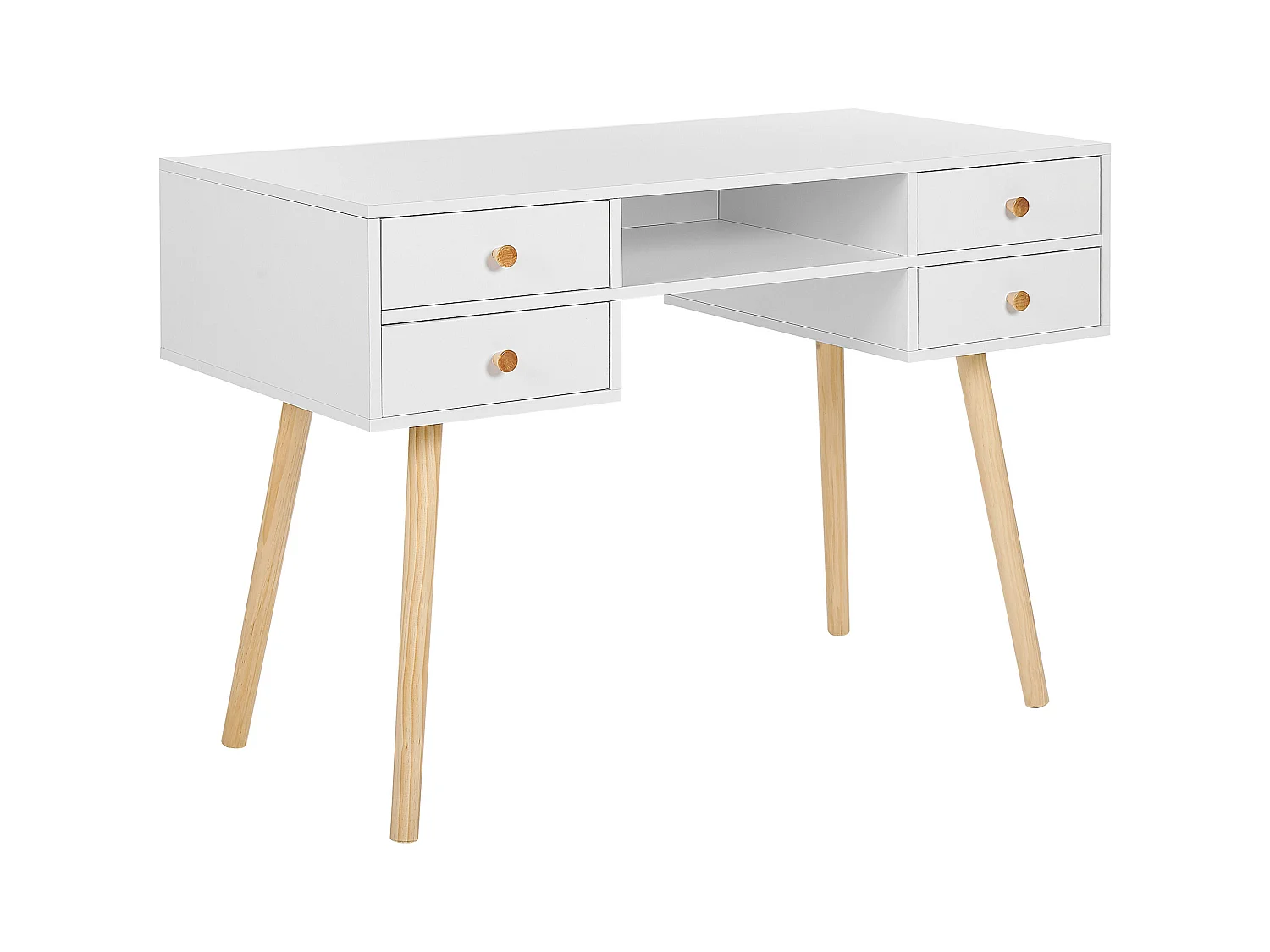 Table de bureau LEVIN Blanc 110 cm 55 cm avec rangement